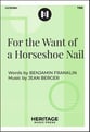 For the Want of a Horseshoe Nail TBB choral sheet music cover